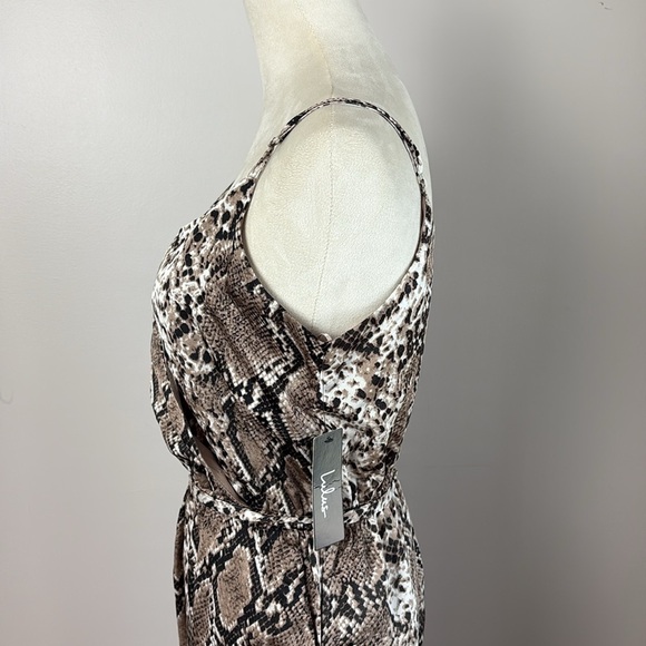 Lulus Jasper Beige Snake Print Surplice Jumpsuit Size M - Picture 7 of 16